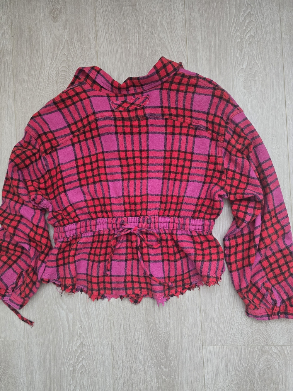 We The Free Pink & Red Plaid Button-Front Shirt Size S Cotton Wool - Picture 11 of 11